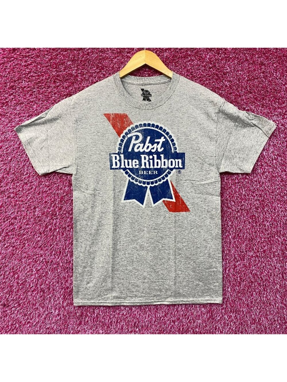 Pabst Blue Ribbon Promo Gray T-Shirt Medium